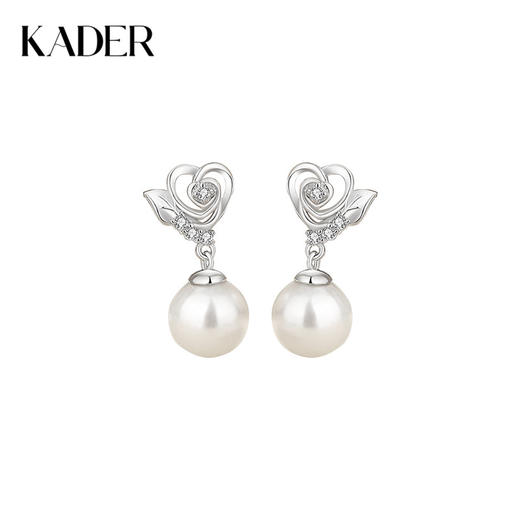 卡蒂罗/KADER 玫瑰物语系列 珠光玫瑰耳环 925银优雅灵动轻奢时尚设计耳饰 在逃公主钟爱久久配饰 恋爱纪念日 礼盒 商品图0