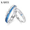 卡蒂罗/KADER 蓝海传说情侣对戒 925银克莱因蓝小众不规则设计开口可调节一对 浪漫520恋爱频率配饰 礼盒款 商品缩略图0