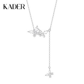 卡蒂罗/KADER 蝴蝶密语项链 925银璀璨蝶舞耀眼设计轻奢高级流苏款可调节锁骨链  梦幻吸睛闪耀百搭配饰 情人节