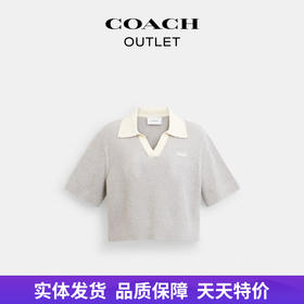 【自营】coach/蔻驰  女士短款针织POLO衫短款设计感含羊绒 CT395 TY3