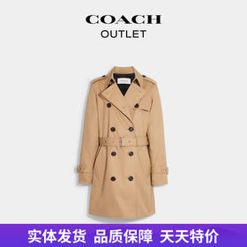 【自营】coach/蔻驰  女士纯色中长风衣外套 CG049 EAL