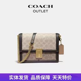 【自营】coach/蔻驰  奥莱女士经典标志HUTTON休闲通勤单肩斜挎包真皮高级感 92308 B4PVR