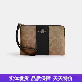 【自营】coach/蔻驰  角拉链腕带 标志性帆布条纹 CW854 IMQRX