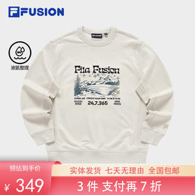 3件折上7折【自营】FILA/斐乐  FUSION斐乐潮牌男子套头卫衣2024春季新款时尚拼接针织上衣 T11M413205FBG