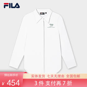 3件折上7折【自营】FILA/斐乐  女子梭织长袖衬衫2024秋新款时尚休闲刺绣宽松上衣 F11W438404FWT