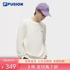 3件折上7折【自营】FILA/斐乐  FUSION斐乐潮牌男子针织套头衫2024春新款时尚休闲简约卫衣 T11M413202FBG