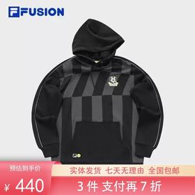 3件折上7折【自营】FILA/斐乐  X BEAMS 潮牌男子针织连帽上衣2023冬季宽松纯棉卫衣 T11M349202FBK