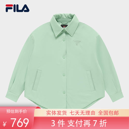 3件折上7折【自营】FILA/斐乐  女士棉服2023冬新款时尚休闲简约宽松保暖翻领外套 F11W348901FLG 商品图0