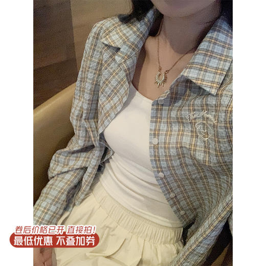 【149元任选2件】现货！复古撞色格子衬衫 商品图1
