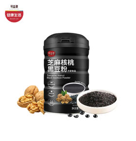 赠品|可益康 核桃芝麻黑豆代餐粉  6种黑色食材  醇香饱腹  500g/罐