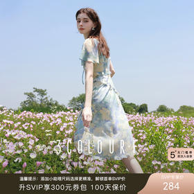 莫奈花园油画裙