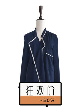 TYNVIE 勾边花纹装饰休闲衬衫