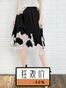 TYNVIE 蕾丝拼接裙摆半身裙-黑色 商品缩略图0