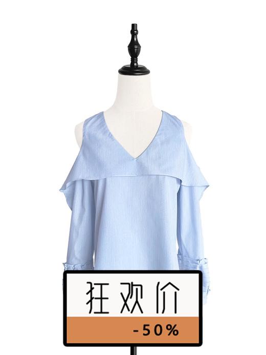 TYNVIE 层次褶皱袖口露肩上衣 商品图0