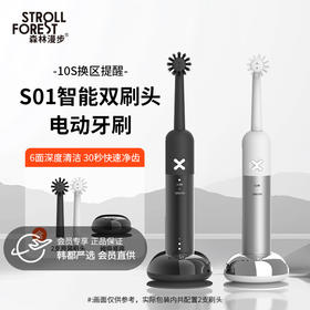 热卖中！！【买电动牙刷送2盒牙线】【斩获中美发明专利】森林漫步智能双刷头电动牙刷S01（2支原装刷头+磁吸底座）