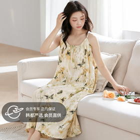 “在云朵上入睡”！【牧棉儿--新中式免Bra云朵棉家居服系列】丝滑软糯云朵棉触感 带胸垫设计防凸点不走光 宽松版型搭配新中式印花 轻薄舒适/吸湿透气/气质优雅/居家休闲/多款式可选