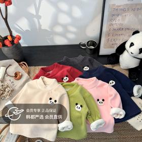 【39/件加绒加厚】儿童秋冬半高领打底衫双面奥粒绒男童女童长袖T恤卫衣聚
