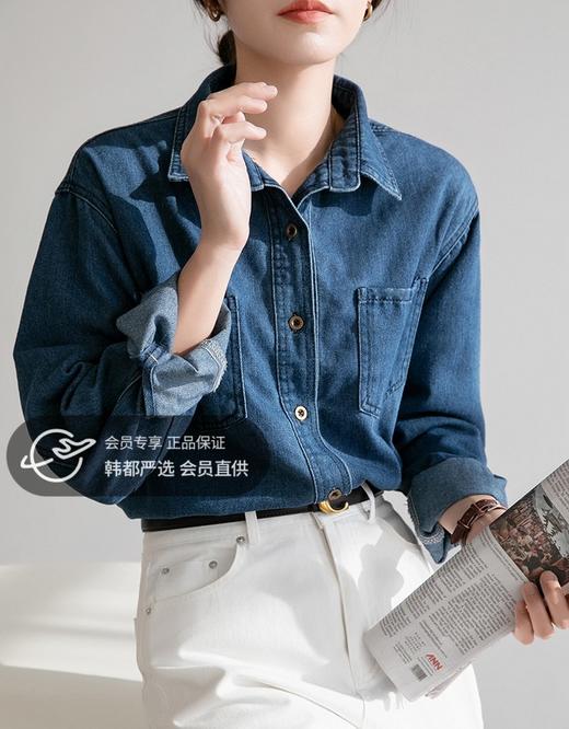 【减龄百搭】AILISCOCO港风复古牛仔衬衫 挺括有型 显瘦不挑人 商品图0