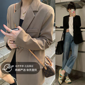 【西装外套女】春秋网红新款 秋装韩版宽松西服棕色休闲西装外套