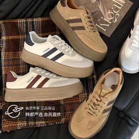 SOSOTATA  复古德训板鞋 4cm跟高设计，上脚柔软，显腿长；足弓支撑，舒适缓压；M型小圆头，上脚不臃肿；防滑鞋底，时尚百搭