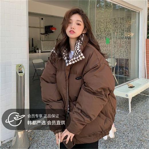【清仓】棋盘格棉服外套女2023冬季新款森系面包服ins韩版宽松棉衣潮-MY1 商品图0