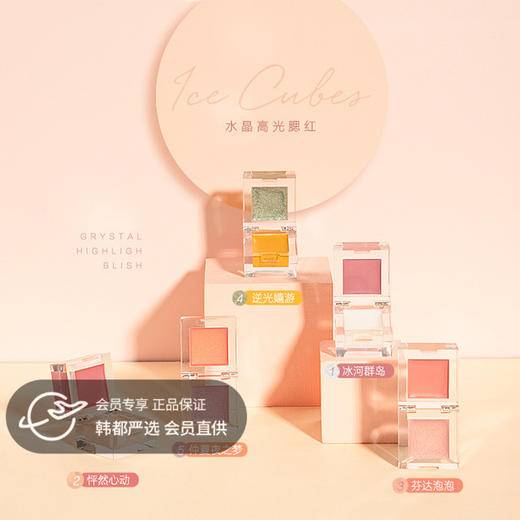 【抹出天然少女感】小冰块腮红高光一体盘，土豆泥双色修容裸妆提亮肤色，迷你水晶高光腮红。ry 商品图0