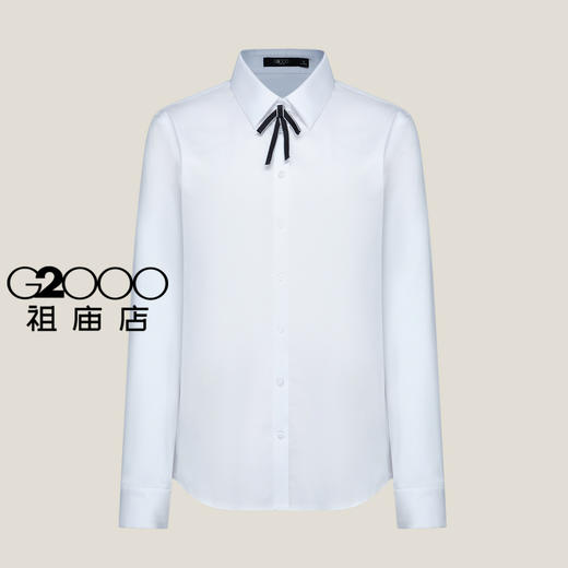 G2000女SS25商场新款【赠送蝴蝶结/弹力】商务通勤长袖衫衣51223283 商品图8