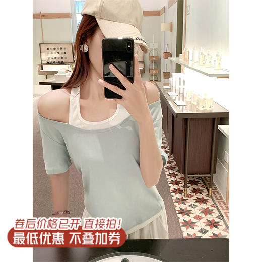 <曾小咸推荐>现货秒杀 ！微信超特价 2色假两件挂脖短袖T 日常109.99 立减60 秒杀49.99！休闲裤秒杀79.99！ 商品图6