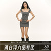 Ariseism  美式复古灰色修身短袖t恤短裙女夏套装两件套 商品缩略图0