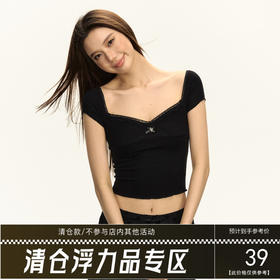 Ariseism 美式复古黑色短款短袖T恤女2025夏季新款辣妹修身上衣