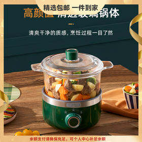 东菱（Donlim） 电炖锅 煲汤燕窝隔水炖盅 养生隔水小炖锅 BB煲汤小锅 玻璃电炖锅 食补养颜DL-9002(森野绿) 心选到家