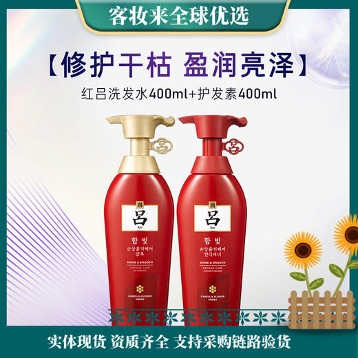 吕Ryo红吕洗发水修护损伤改善毛躁洗头膏400ml+护发素400ml 商品图0