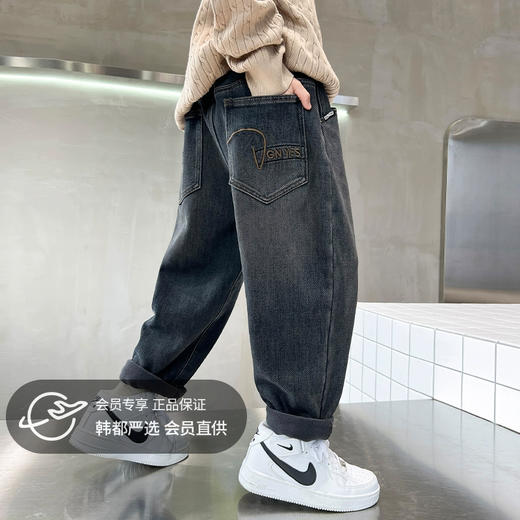 儿童牛仔裤春季新款儿童裤子中大童长裤休闲运动裤男孩潮秋季120-170cm 商品图0