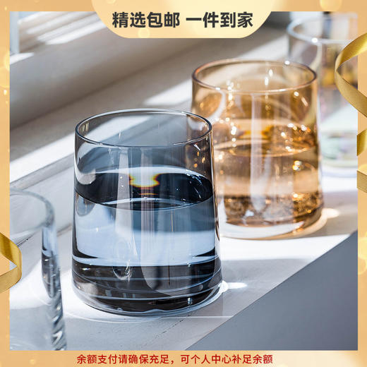摩登主妇 炫彩离子镀玻璃杯家用威士忌酒杯透明水杯饮料果汁杯子 商品图0