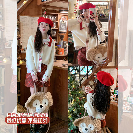 【189元任选2件】最后一波现货！翻领撞色系扣毛衣 商品图1