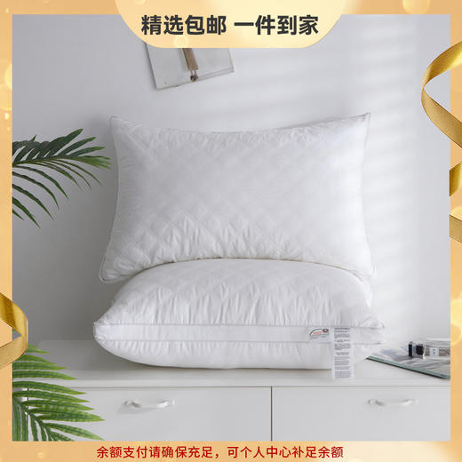 全棉枕芯绗缝羽丝绒立体枕 可水洗纯棉枕头 心选到家 商品图0