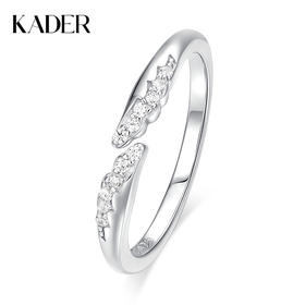 卡蒂罗/KADER 星光之翼闺蜜女戒 羽你相伴简约小众开口可调节单戒一只 守护之翼浪漫羽翼造型配饰 925银 女生朋友