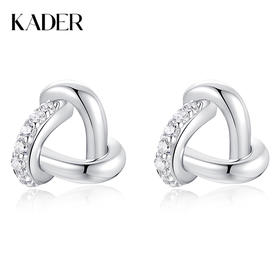 卡蒂罗/KADER 光芒环绕耳钉 简约几何线条时尚简约通勤养耳洞纯银耳饰 莫比乌斯环缠绕轻奢高级感配饰