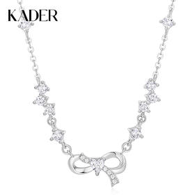 卡蒂罗/KADER 灵动结系列 在逃公主纯银镶锆 心愿蝴蝶结项链  梦幻少女甜美蝴蝶结 精致小众设计感闺蜜生日