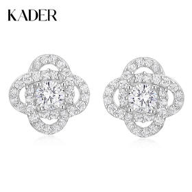 卡蒂罗/KADER 幸运四叶系列 繁花四叶纯银耳饰 轻奢高级感时尚气质小众设计 简约日常通勤百搭女朋友闺蜜表白