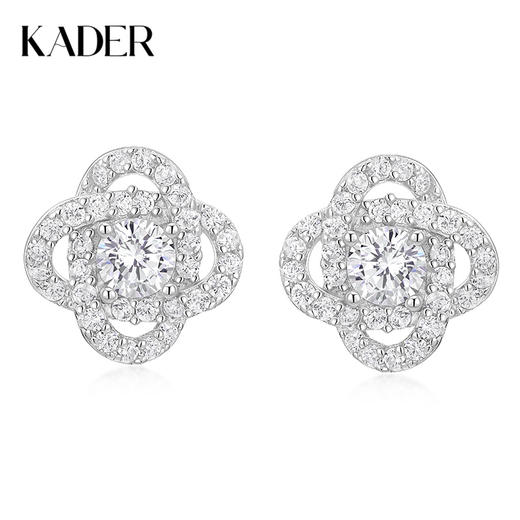 卡蒂罗/KADER 幸运四叶系列 繁花四叶纯银耳饰 轻奢高级感时尚气质小众设计 简约日常通勤百搭女朋友闺蜜表白 商品图0