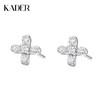 卡蒂罗/KADER 闪光四叶耳钉 幸运四叶草精致小巧睡觉免摘耳饰 俏皮可爱满钻吸睛秋冬简约配饰 925银 商品缩略图0