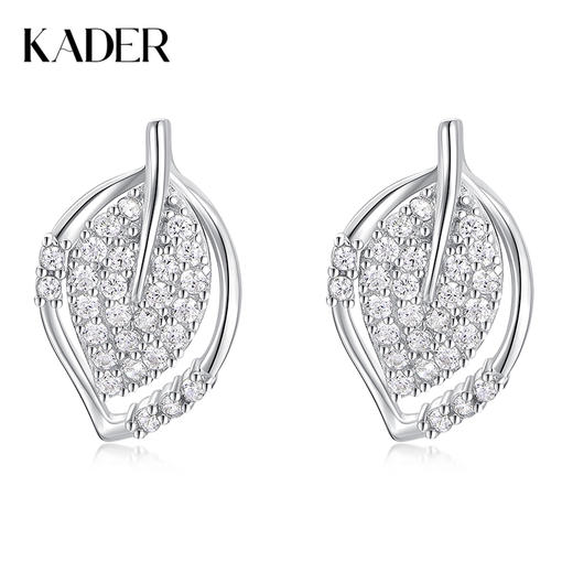 卡蒂罗/KADER 森系小树叶耳钉 清新小众镂空叶片设计纯银养耳洞耳饰 春夏百搭睡觉免摘简约时尚#好运配饰 商品图0