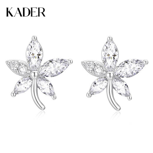 卡蒂罗/KADER 星光花语耳钉  闪耀五瓣花清新浪漫轻奢小众不撞款纯银耳饰 秋冬百搭氛围感养耳洞配饰 优雅高级感情人节 商品图0