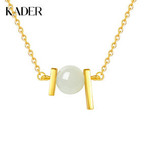 卡蒂罗/KADER 小金条和田玉项链 新中式转运珠福禄吉祥优雅锁骨链 古风温柔百搭 女朋友生日周年纪念日礼