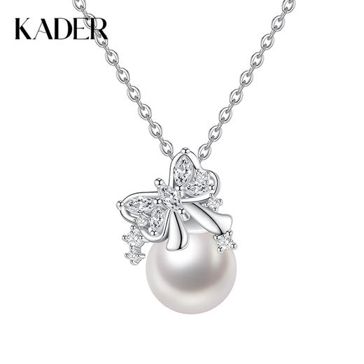 卡蒂罗/KADER 蝶恋珠项链 法式赫本风优雅复古纯银仿珍珠锁骨链 小众轻奢设计不撞款 甜心蝴蝶结日常通勤#好运 商品图0
