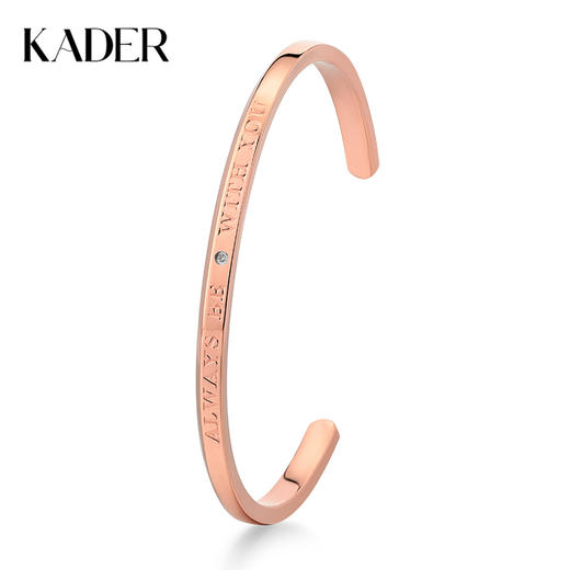 【999足银】卡蒂罗/KADER 一直爱 轻奢高级感设计镶钻开口可调节银镯 简约大气个性开口可调节手饰 纯色典雅 商品图0