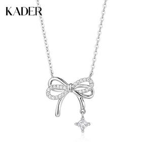 爆闪！卡蒂罗/KADER 月光蝶舞项链 纯银镶锆锁骨链 梦幻少女甜美蝴蝶结 精致小众设计感在逃公主闺蜜生日