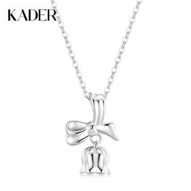 卡蒂罗KADER 铃兰花系列 铃兰丝带结项链 甜美气质小众简约高级日常通勤百搭锁骨链 幸福铃兰花流苏约会首饰 925 银色 女朋友闺蜜