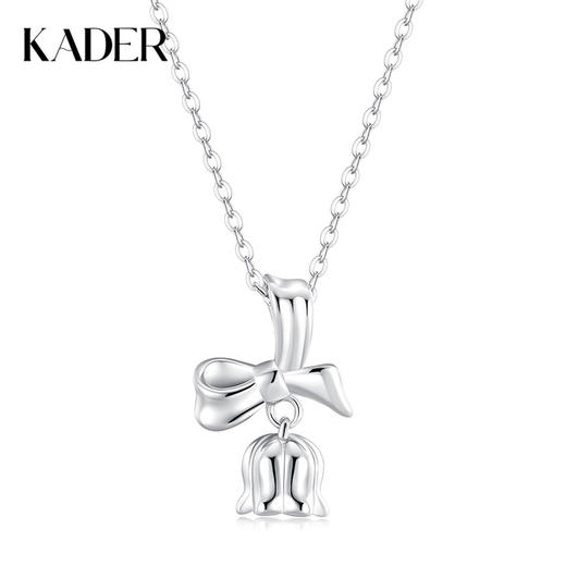 卡蒂罗KADER 铃兰花系列 铃兰丝带结项链 甜美气质小众简约高级日常通勤百搭锁骨链 幸福铃兰花流苏约会首饰 925 银色 女朋友闺蜜 商品图0